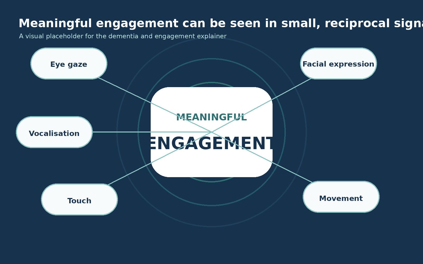 Visual summary of meaningful engagement and communication in advanced dementia.